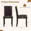 Ensemble de chaises de salle à manger avec pieds en bois, garniture cloutée, siège et dossier rembourrés-312847978