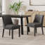 Ensemble de chaises d'appoint rembourrées en tissu 2 pièces avec structure en bois massif, l 18,25 po x H 32 po, gris anthracite