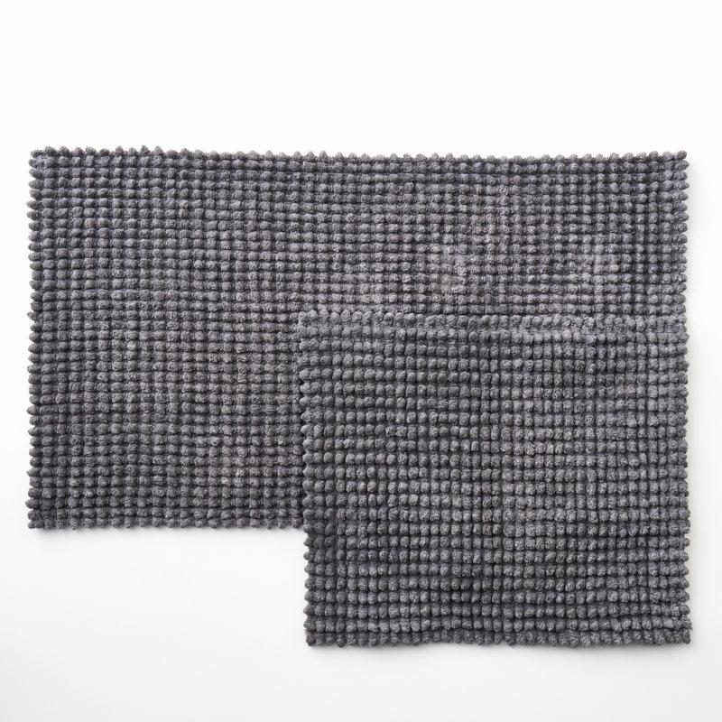 Cosy Bath Mat Set, Anthracite, Rectangle- 40" H x 23.5" W