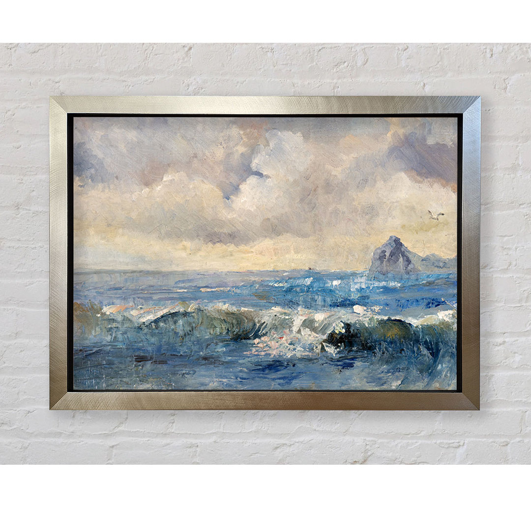 Dull Skies Over The Crashing Waves - Einzelne Bilderrahmen Kunstdrucke