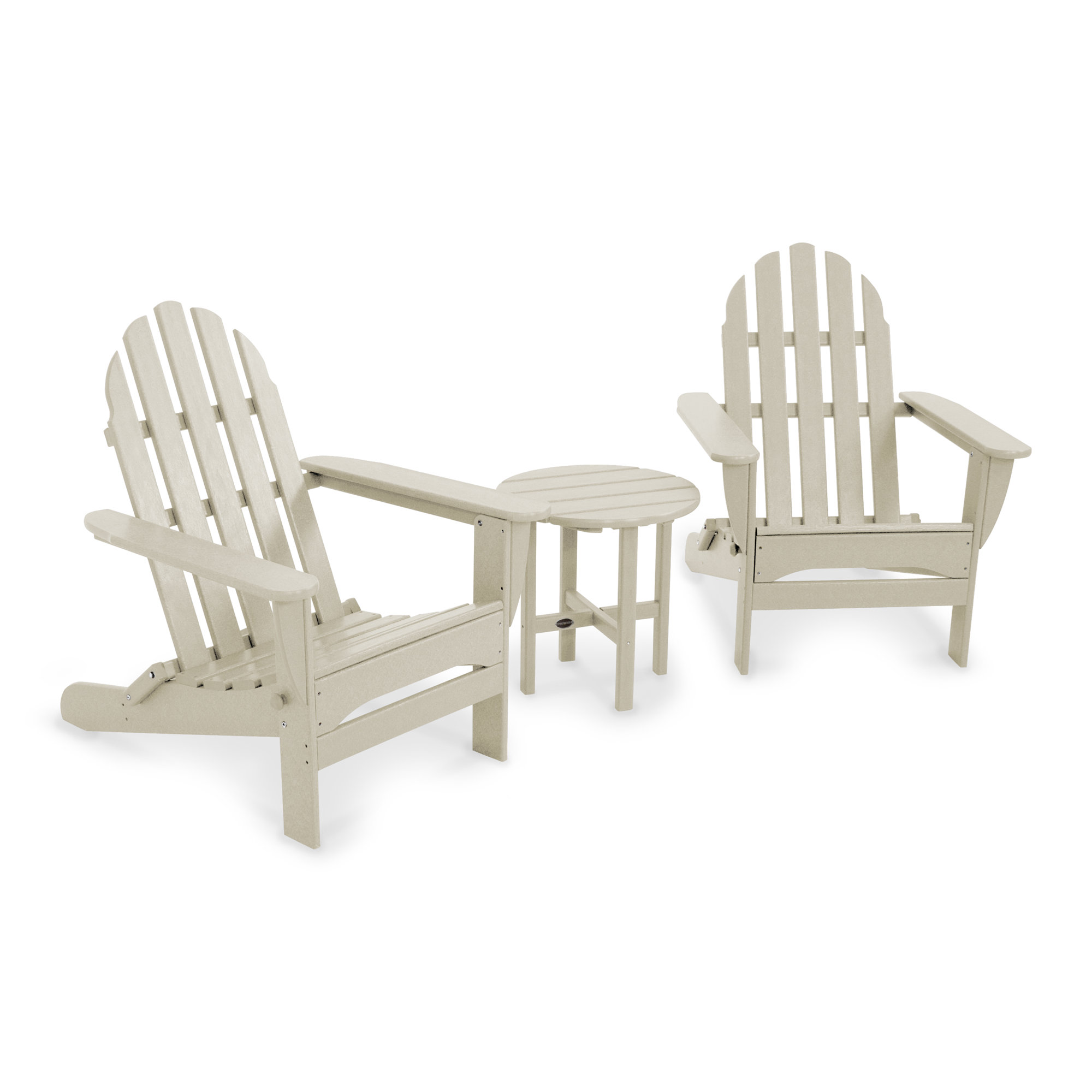 POLYWOOD Vineyard 3-Piece Adirondack Set, Sand