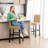 Bonded Leather High-Back Bar Stool With Studded-31246483