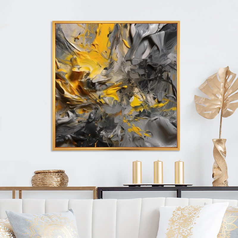 Bliss of Happiness - impression, 16" H x 16" W, Cadre flottant doré