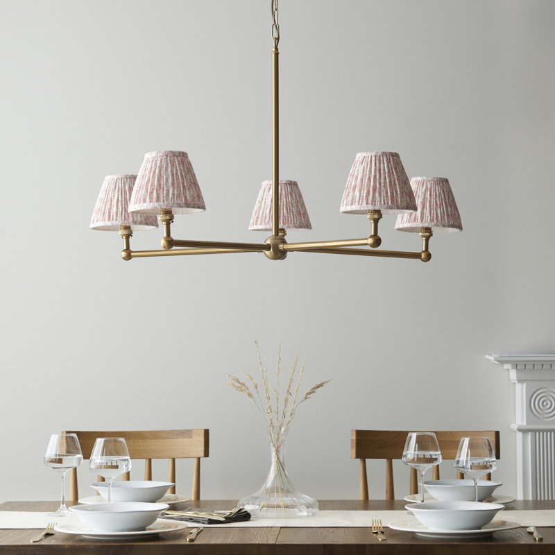 Santiago 5 - Light Waggon Wheel Chandelier, Pink