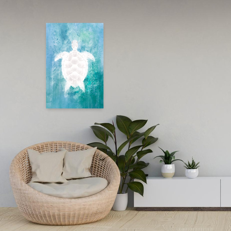 Tortue de mer sereine, art abstrait abstrait, H 24 po x l 16 po