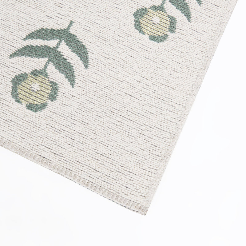 Tapis intérieur / extérieur vert Caraway, 5'3" x 7'