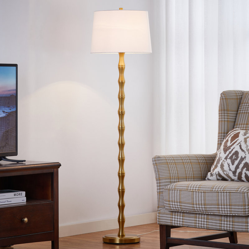 Lampe sur pied 61 po Johnvictor, Or antique