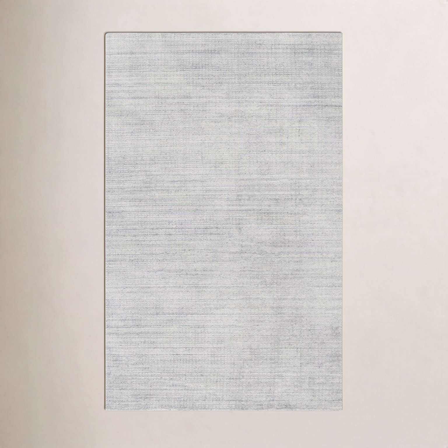 Lilah Light Gray Hand-Knotted Rug, Rectangle 6' x 9'