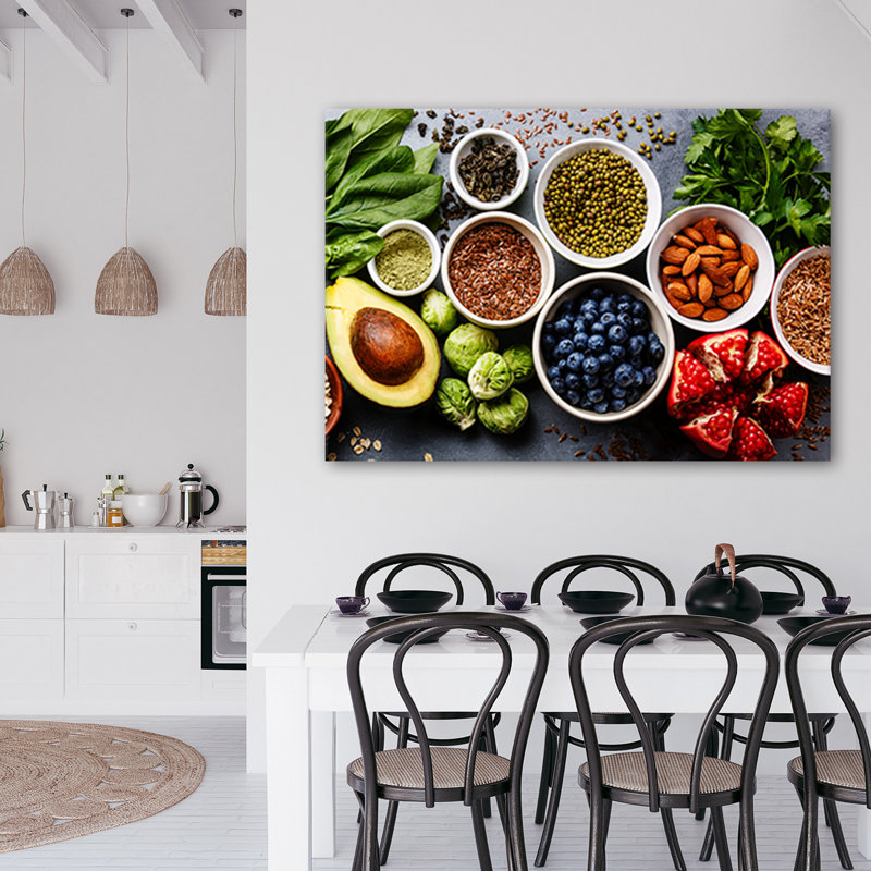 Fresh Vegetables And Fruits - No Frame Print on Canvas, 60cm H x 90cm W