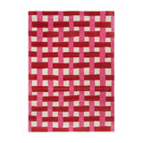 Hand Tufted Wool Geometric Area Rug in Coral/Rose