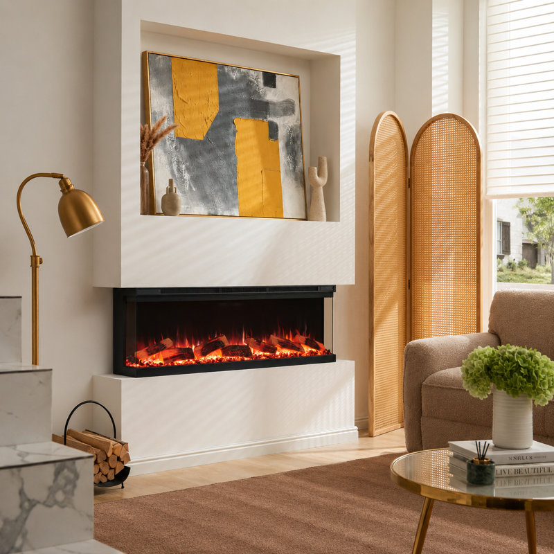 Platinum Leura FLAMEKO 101.6cm W Matte Black Fireplace Insert, 30" H x 152.4" W x 43" D