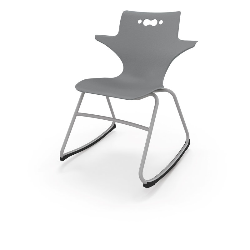 Chaise de classe traîneau Hierarchy, Gris, H 16 po