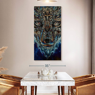 Blue Abstract Wolf
