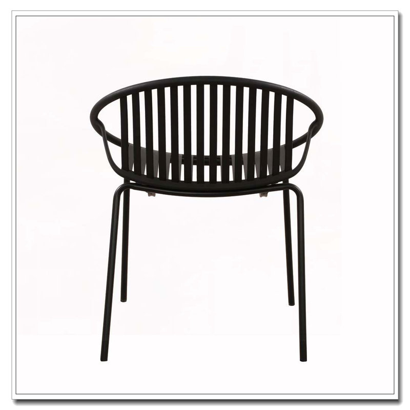 Outdoor Patio Stackable Chairs, Black