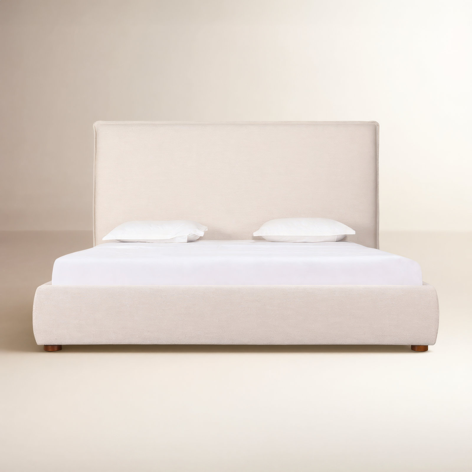 Timothy Upholstered Low Profile Platform Bed, King, Wheat Basketweave, 54