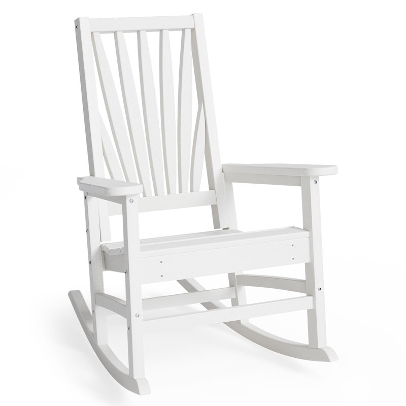 Chaise berçante d'extérieur en plastique Alizay, Blanc