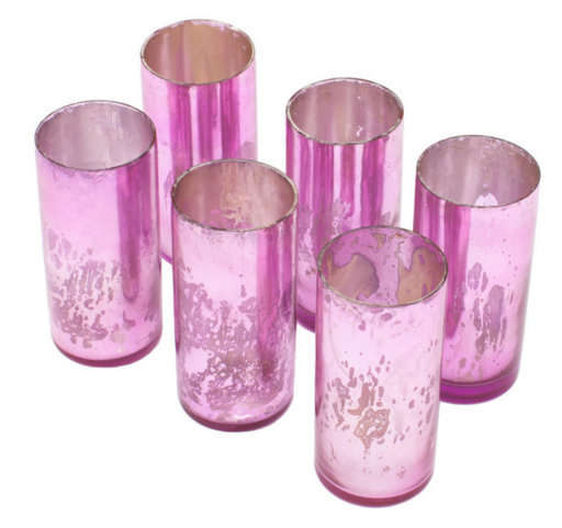 Vase cylindrique en verre, Rose antique