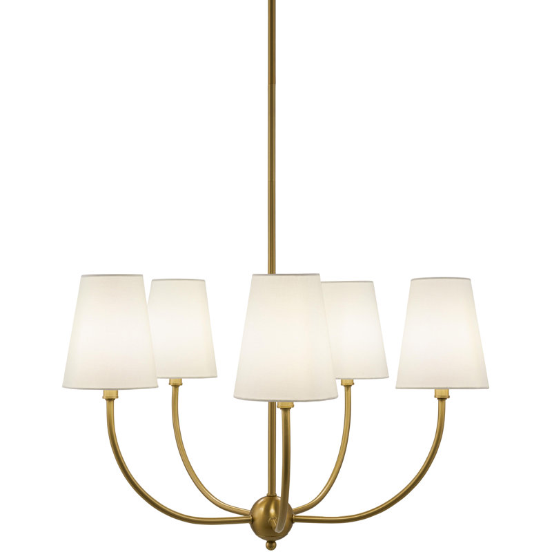 Iron 6-Light Chandelier, Laiton, 5, L 26 po x l 26 po x H 16 po