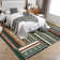 Geometric Machine Washable Rug for Living Room Bedroom Striped Non-Slip Low Pile Rubber Backing Area Rug for Playroom Office Kitchen Dining Room Dorm and Bedside Decor