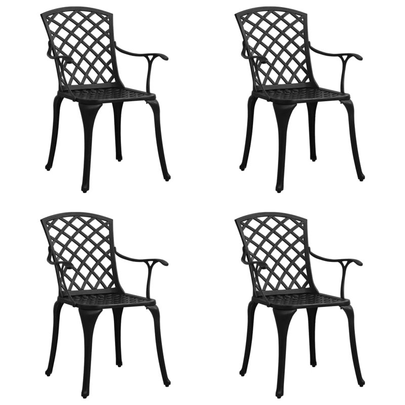 Outdoor Patio Dining Side Chair, Black