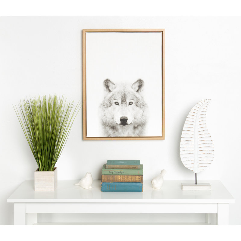 «Wolf» par Simon Te of Tai, reproduction d'art sur toile encadrée, H 18 po x l 24 po, Naturel