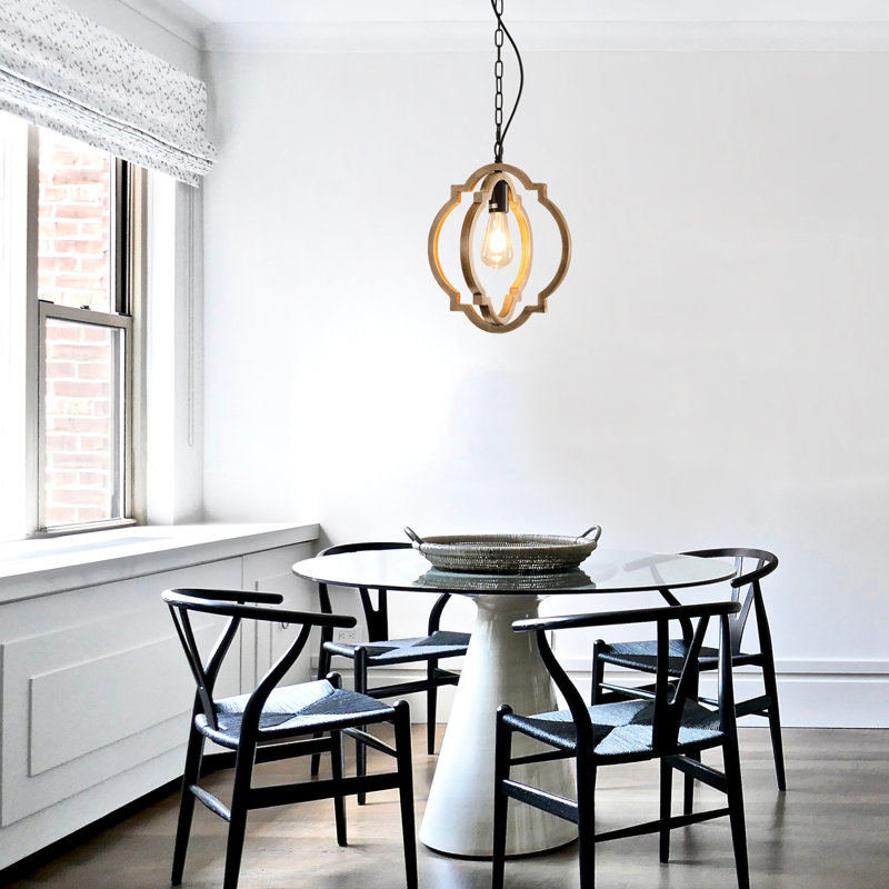 12.62" 1 - Light Lantern Geometric Chandelier