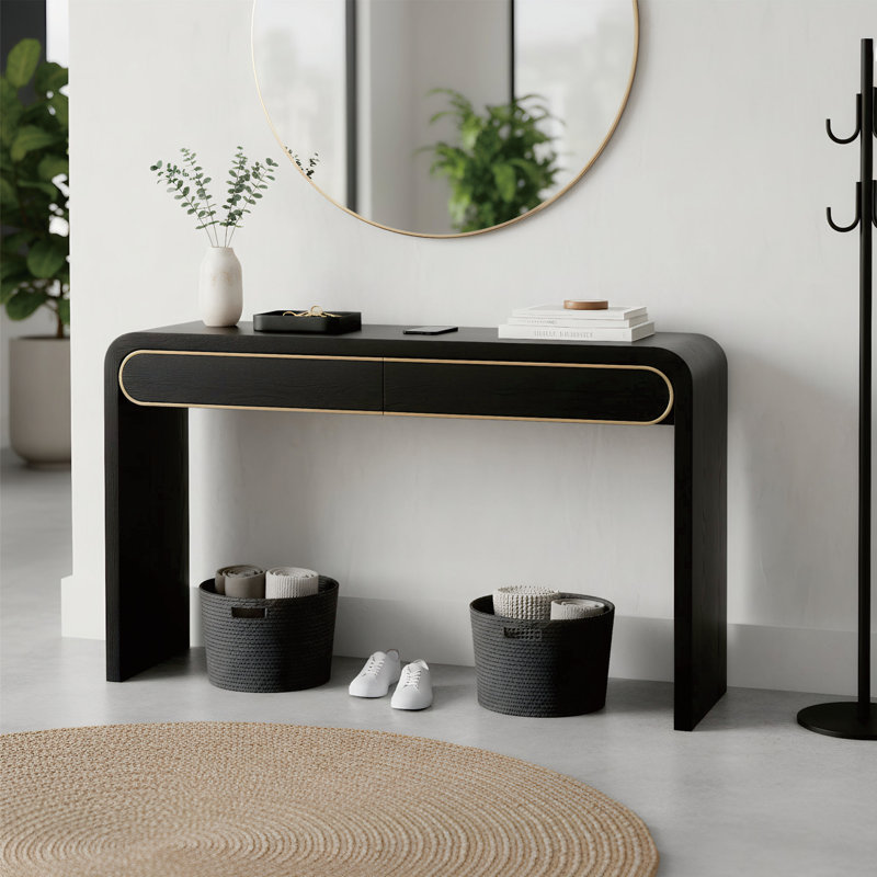 Console l 47,2 po avec tiroirs, Noir