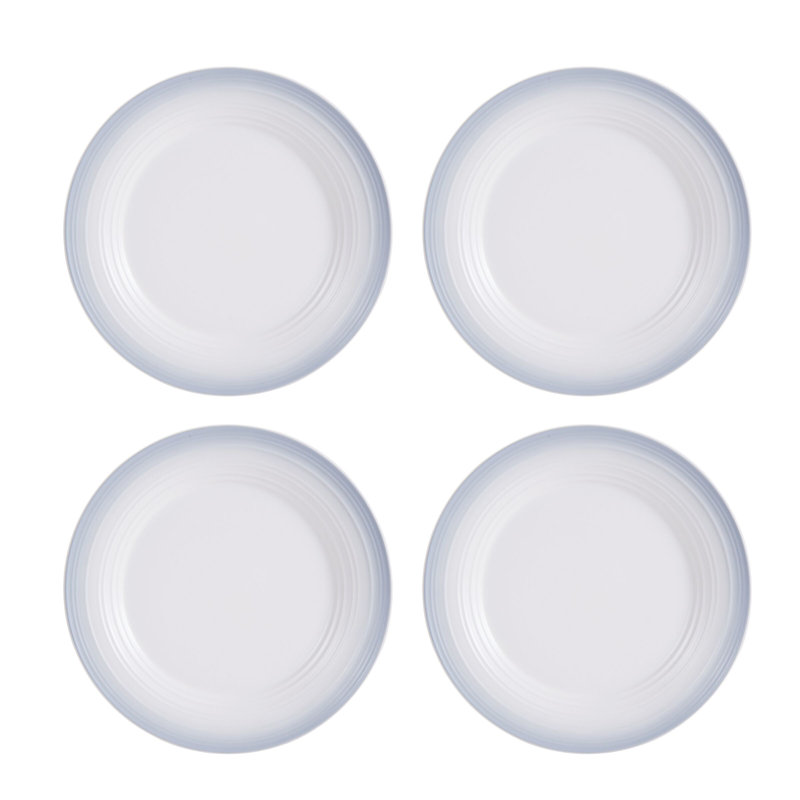 Swirl 16 Piece Dinnerware Set, Service for 4, Ombre Grey