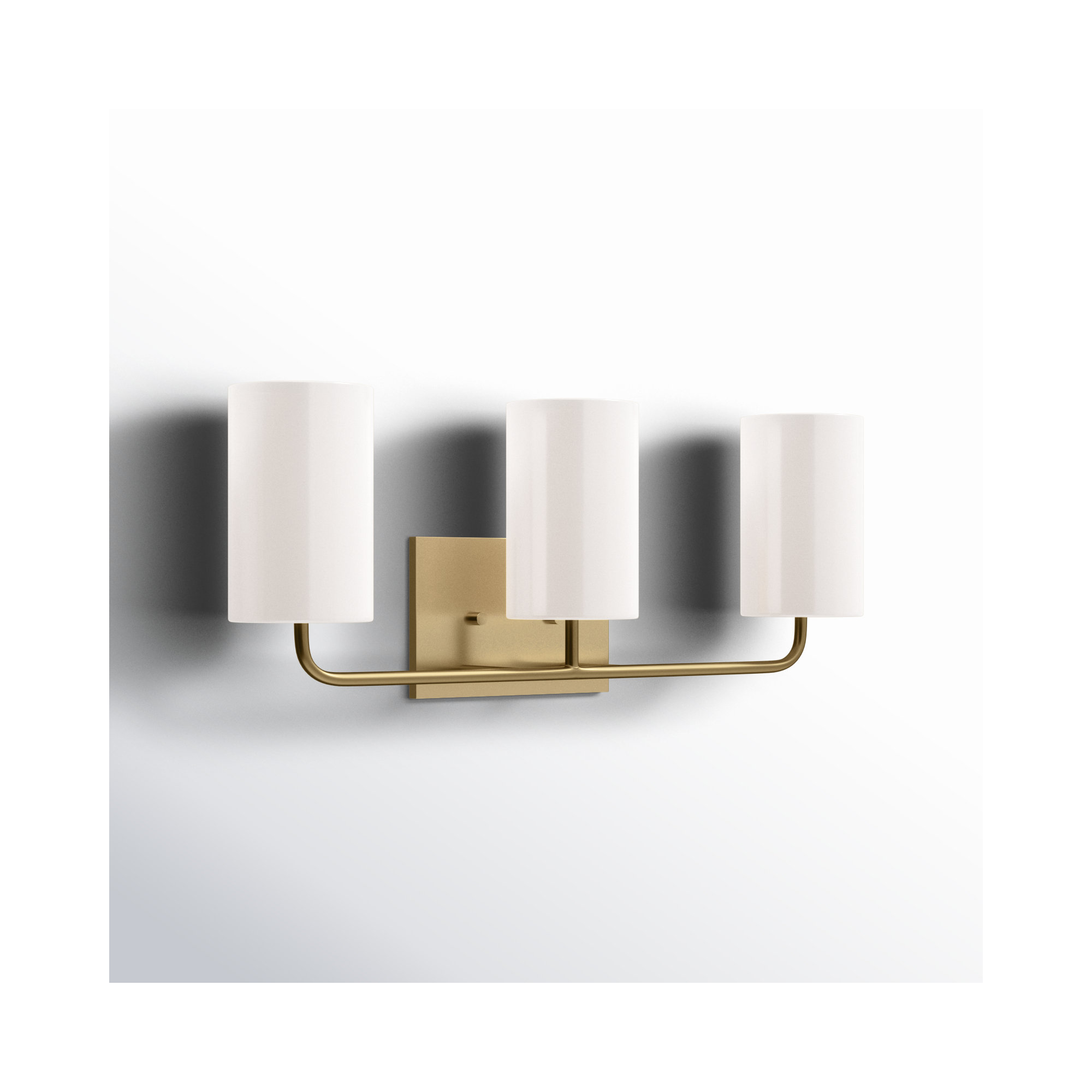 3 Light Transparent Dimmable Vanity Light, Satin Bronze, No