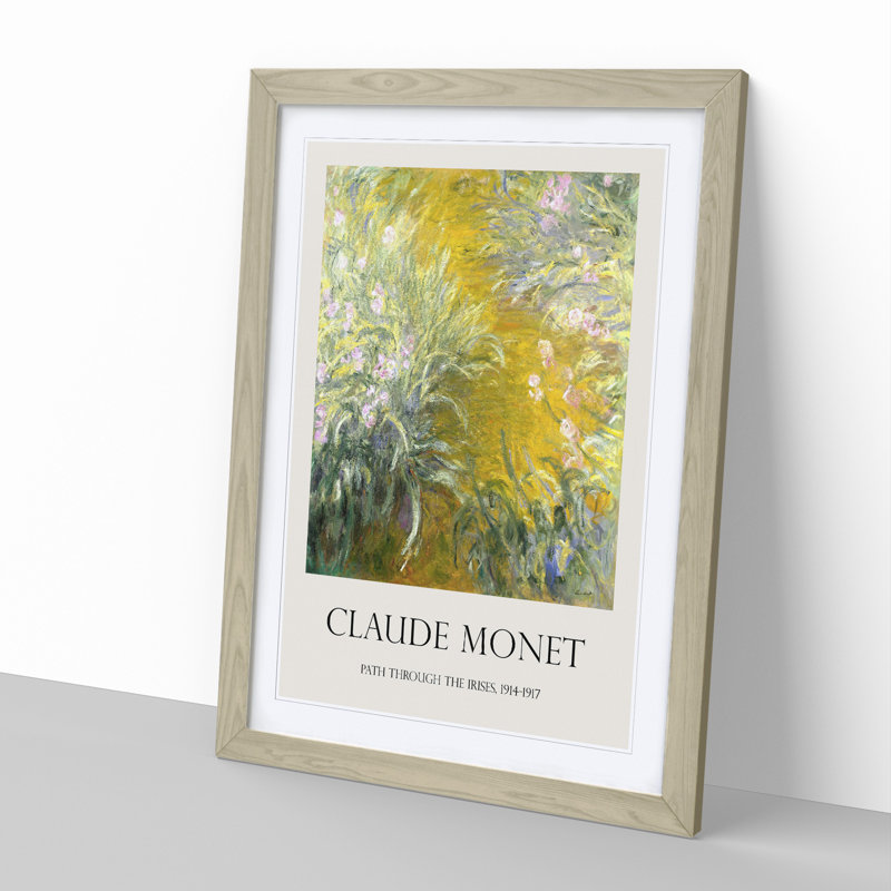 The Path Through the Irises by Claude Monet - Framed Print, Oak Framed, 48cm H x 36cm W x 2cm D