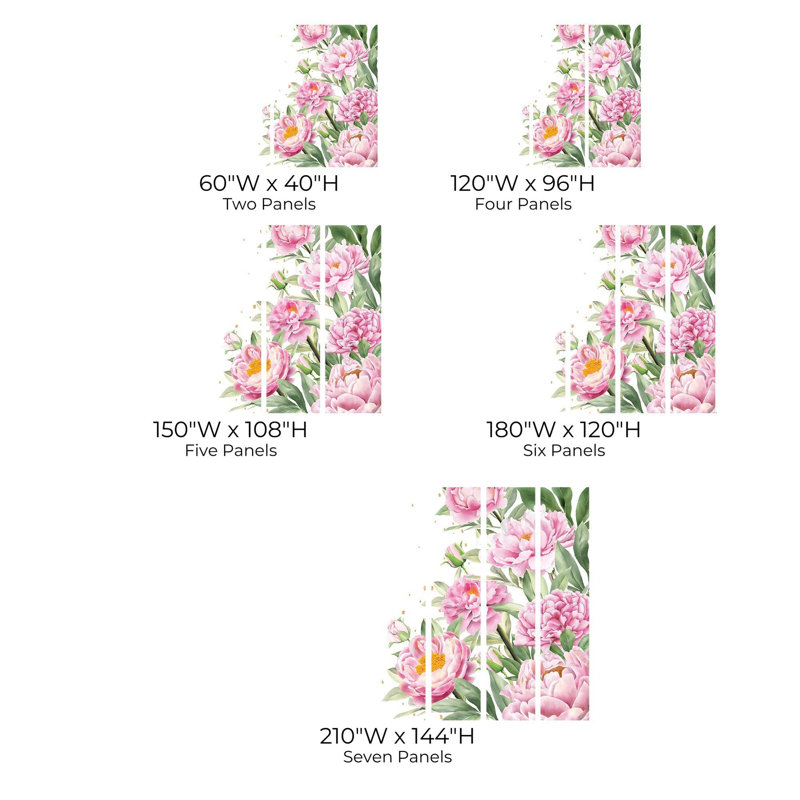 Murale pelez et collez de qualité supérieure - Élégance florale, L 108 po x l 150 po
