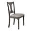 Élégantes chaises d'appoint à dossier ouvert patiné avec coussins en lin brun clair, parfaites pour un décor campagnard et des sièges confortables (ensemble de 2)