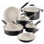 Anolon Advanced Ceramic Nonstick Cookware Pots And Pans Set, 10 Piece, Black