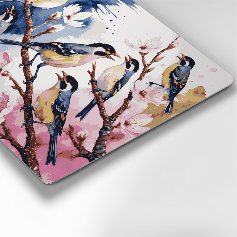 Oiseaux communs, art mural gris Myna, H 11 po x l 14 po