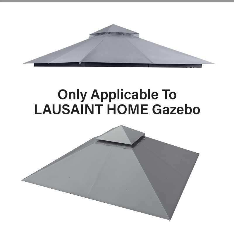 Auvent 1 pièce pour pavillon de jardin Home Isle, Gris, H 25,2 po x l 96 po x P 96 po