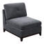Canapé modulaire 6 pièces avec chenille et coussin en tissu gris cendré
