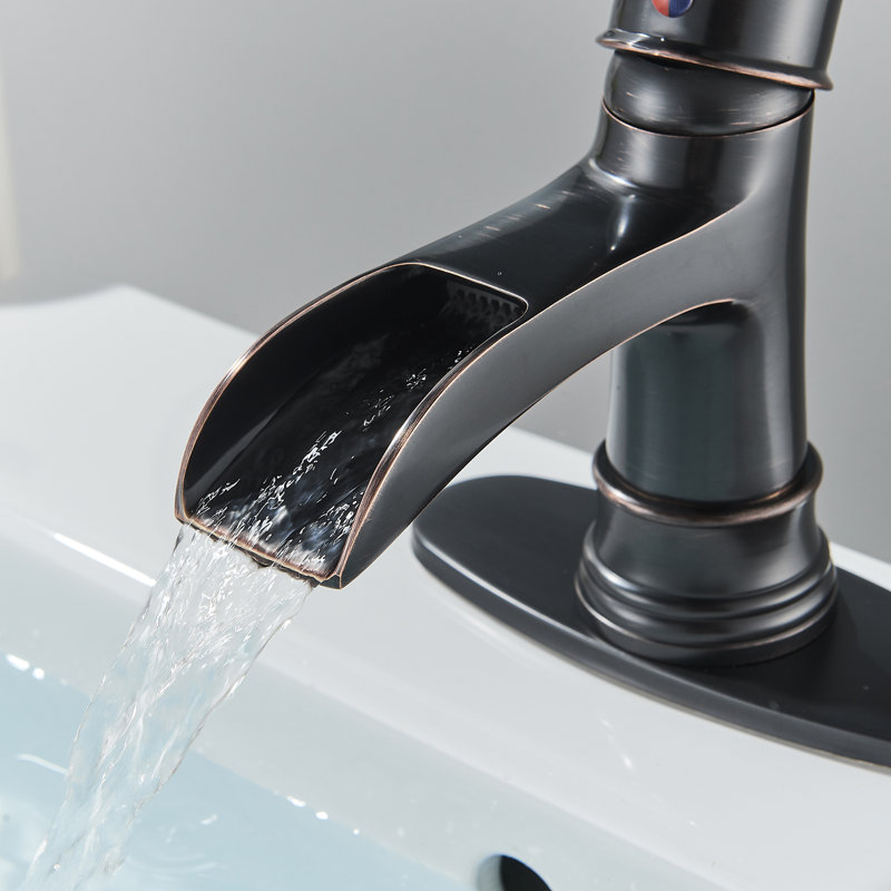 Single-handle Bathroom Faucet with Drain Assembly, OIl Rubber Bronze