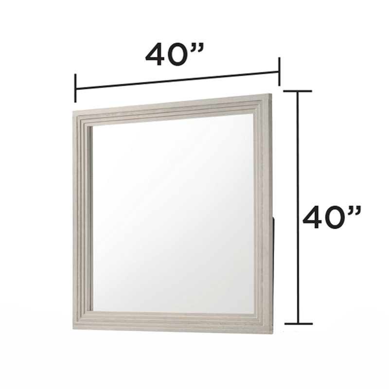 Liora Rectangular Framed Dresser Mirror with Clean-Lined Contemporary Style, Rustic Natural