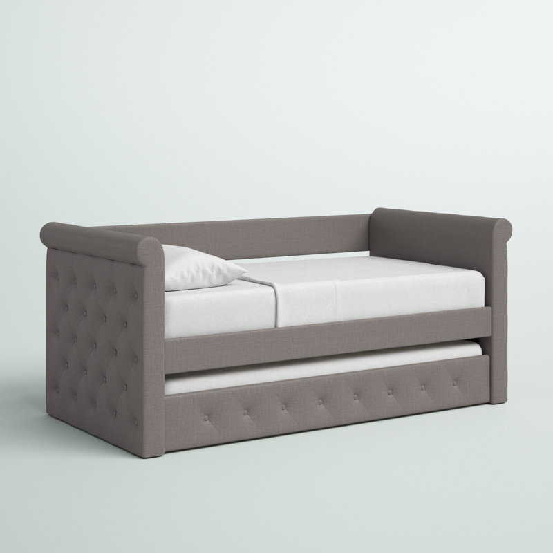 Billie Upholstered Daybed, Light Gray