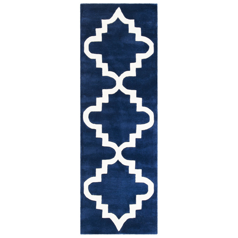Carolene Hand Tufted Wool Geometric Rug, Runner 2'3" x 7'