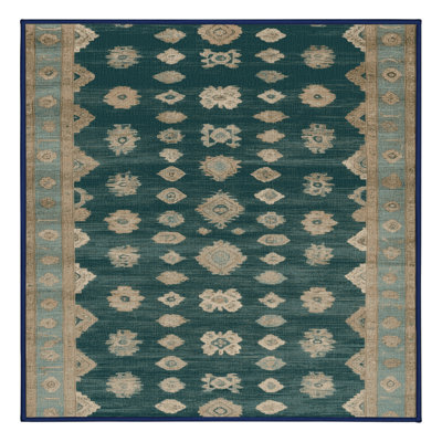 Machine Washable Overdyed Blue Area Rug