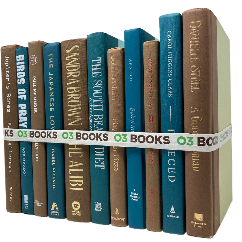 Livres décoratifs Frisse bleu sarcelle Tempest bleu sarcelle et brun foncé