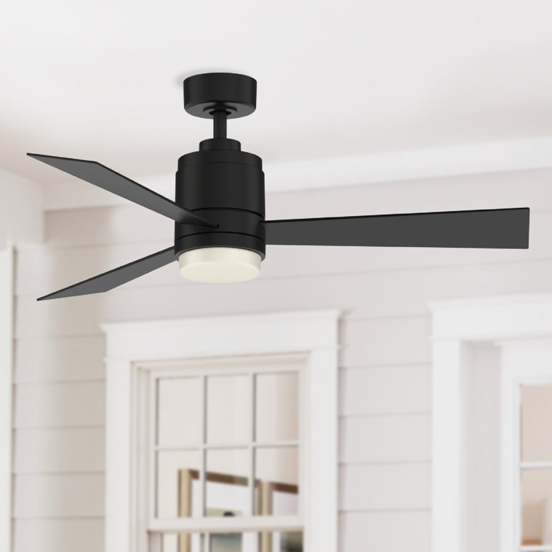 All-Weather Pylon 48 inch Indoor/Outdoor Ceiling Fan with LED Light Kit, Black