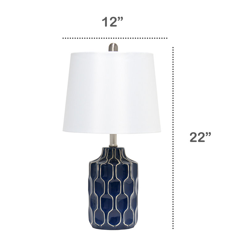 Sophisticated Blue and White Handpainted Resin Table Lamp
