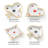 Ceramic Playing Card Dish Set, Four Gold-Rim Poker Suit Plates