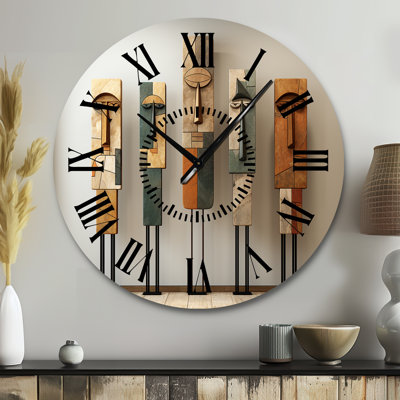 African Traditional Spirit Totems - Folk Religion Black Face Wall Clock