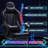 Gaming Chair with Footrest and Massage Lumbar Support, Ergonomic Computer Seat Height Adjustable with 360°Swivel and Headrest, Black