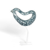 Indigo Glass Bird, Navy Blue, Large