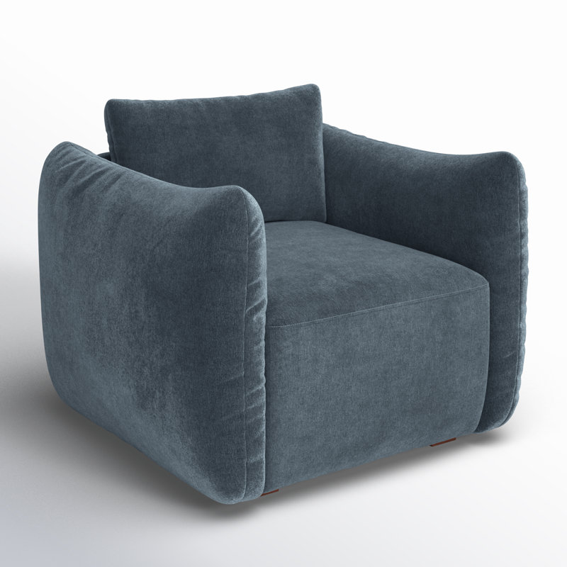 Lisette Upholstered Armchair, Blue Performance Chenille