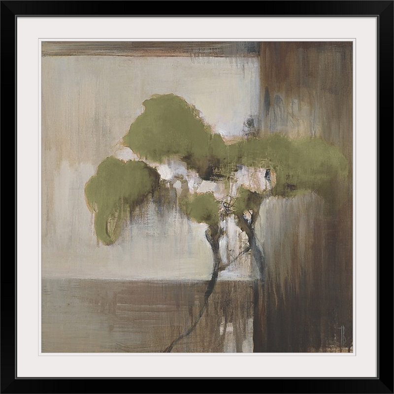 «Anjrue Solitaire Stem» par Terri Burris, reproduction d'art, H 20" x l 20" x P 1", Cadre noir